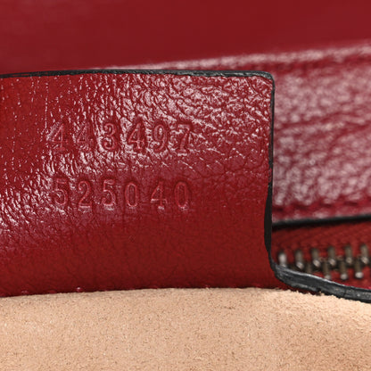 Gucci Vintage Effect Calfskin Matelasse Diagonal Small Torchon GG Marmont Shoulder Bag Black Romantic Cherry 7 of 11