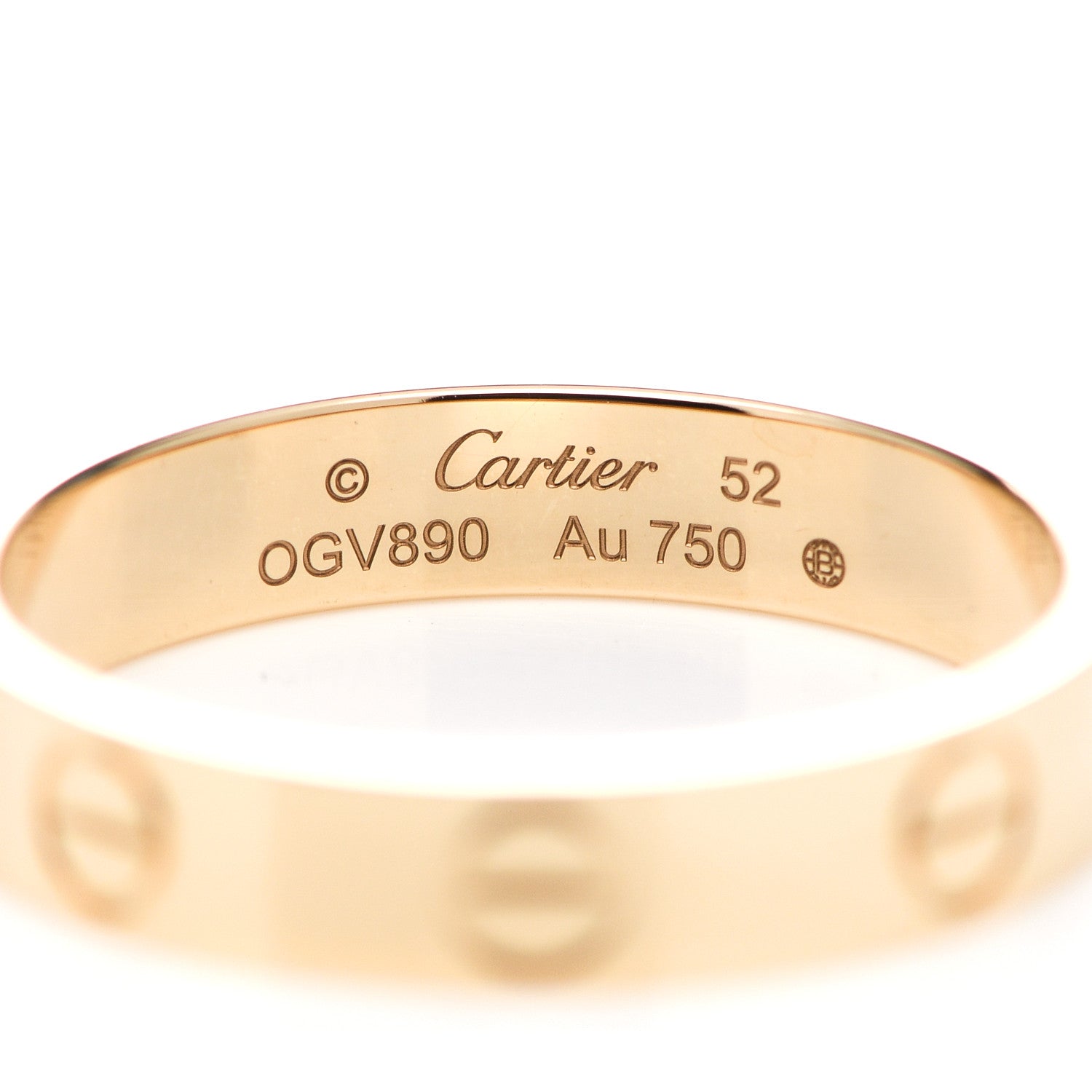 Cartier 18K Yellow Gold 3.5mm LOVE Wedding Band Ring 52 6 4 of 5