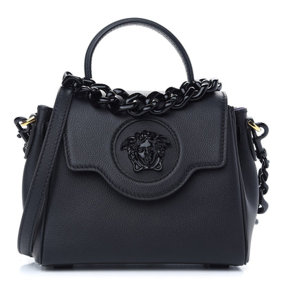 Versace Grained Calfskin Small La Medusa Top Handle Bag Black Lilac 1 of 9