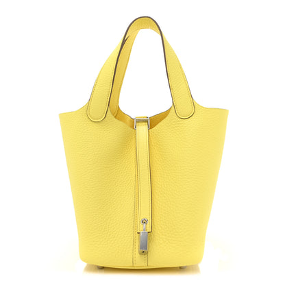 Hermes Taurillon Clemence Picotin Lock 18 PM Limoncello 1 of 10