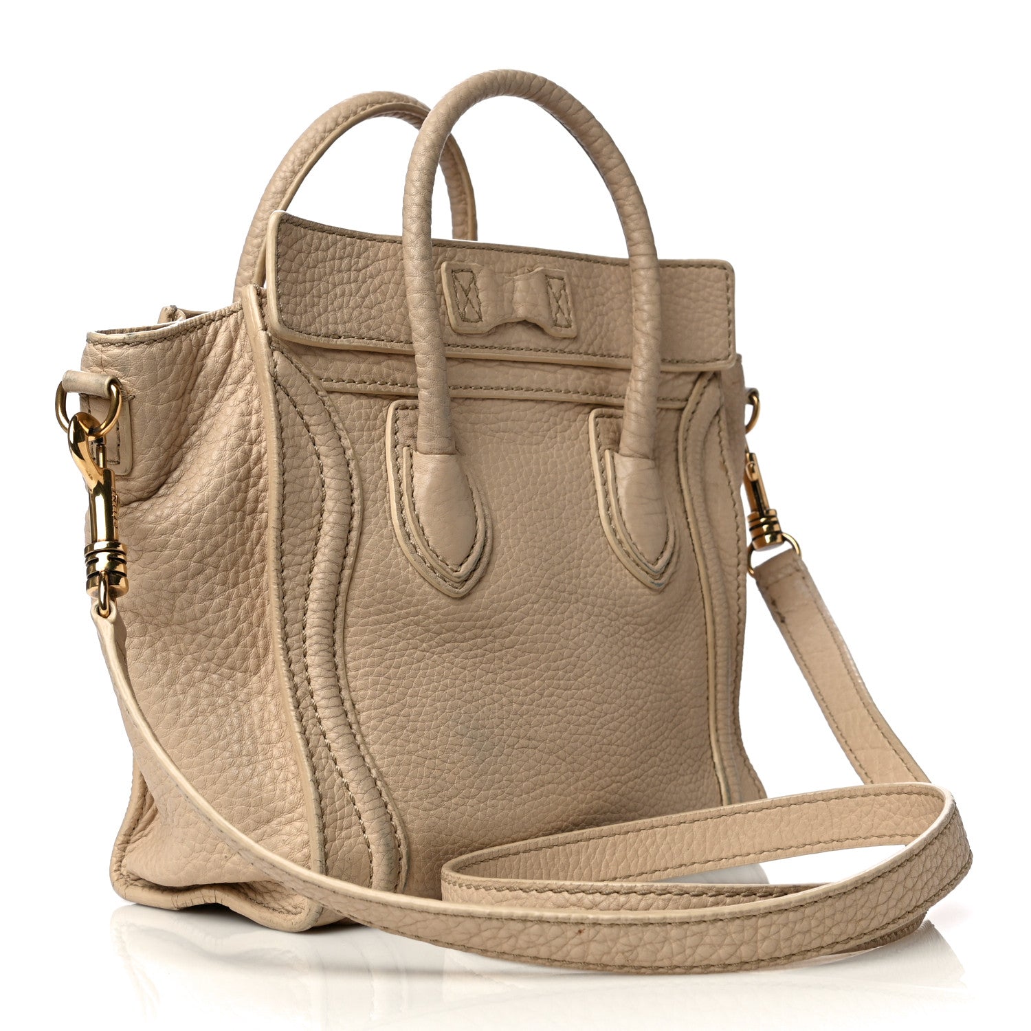 Celine Pebbled Calfskin Nano Luggage Dune 2 of 24