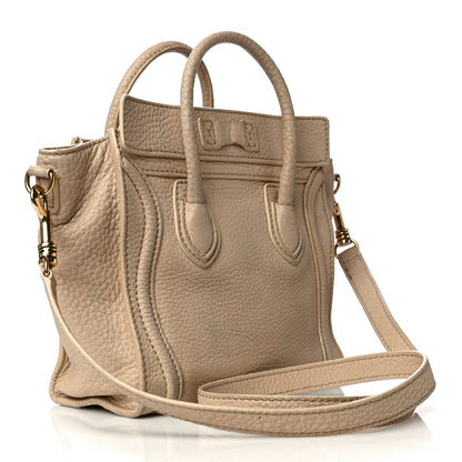 Celine Pebbled Calfskin Nano Luggage Dune 2 of 24