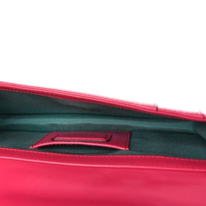 Bulgari Calfskin Serpenti Forever Flap Clutch Ruby Red 6 of 9