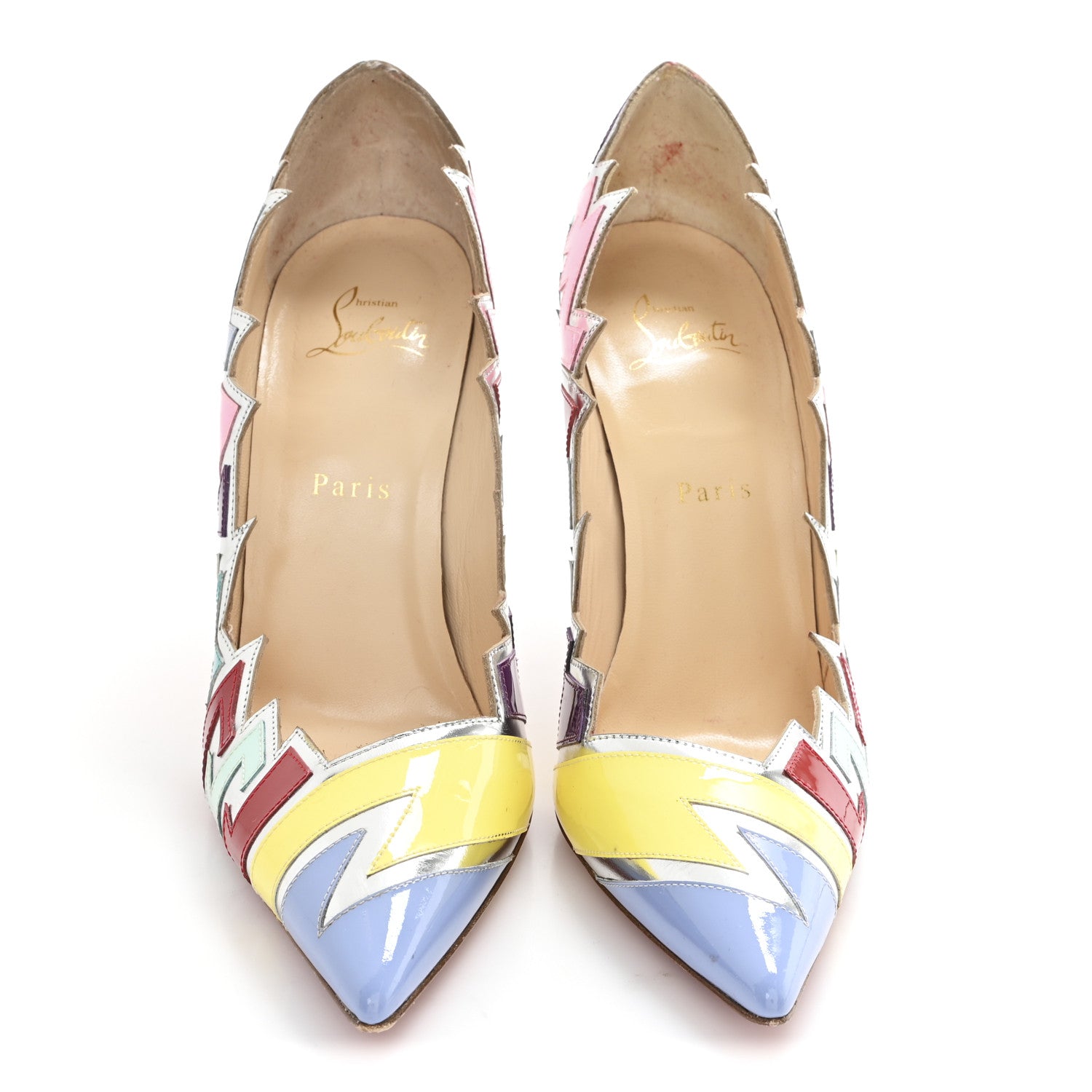 Christian Louboutin Metallic Shiny Nappa Patent Explorete 100 Pumps 39.5 Lavender Multicolor 3 of 8