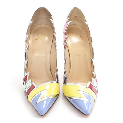 Christian Louboutin Metallic Shiny Nappa Patent Explorete 100 Pumps 39.5 Lavender Multicolor 3 of 8