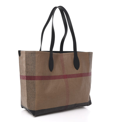 Burberry Coated Canvas Mega Check Medium Doodle Tote Black 3 of 15