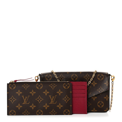 Louis Vuitton Monogram Pochette Felicie Chain Wallet Fuchsia 3 of 10