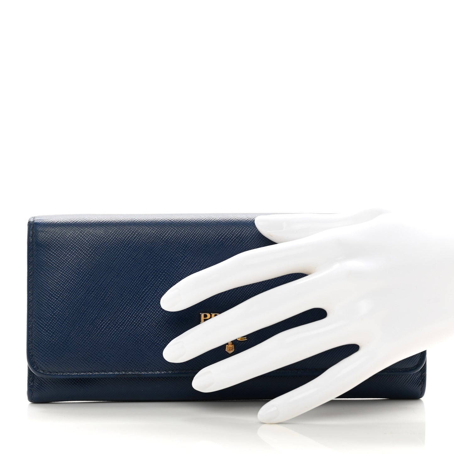 Saffiano Metal Continental Flap Wallet Bleuette