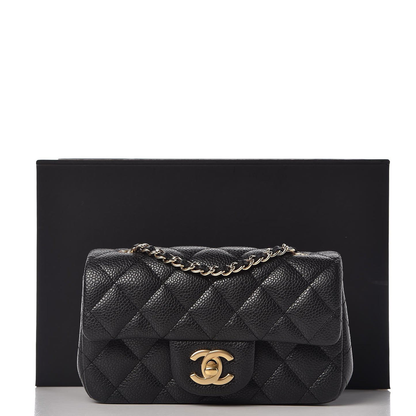 Metallic Caviar Quilted Extra Mini Flap Black