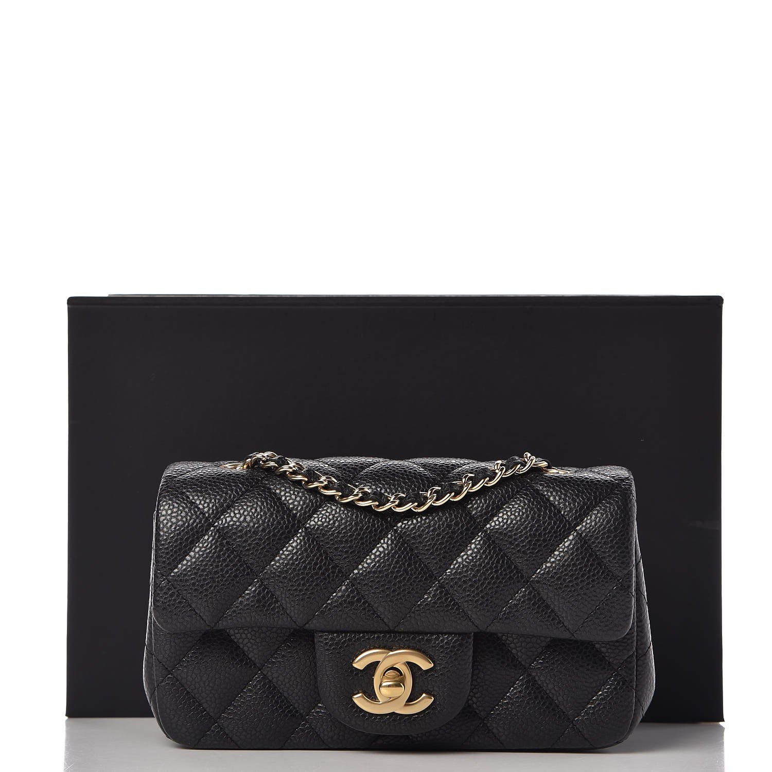 Chanel Metallic Caviar Quilted Extra Mini Flap Black 8 of 8