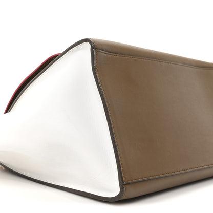 Celine Smooth Calfskin Suede Medium Tri-Color Trapeze Vermillion 8 of 9