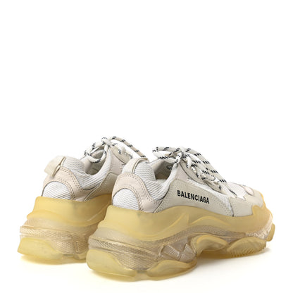Balenciaga Fabric Mesh Clear Sole Womens Triple S Sneakers 37 White 4 of 8
