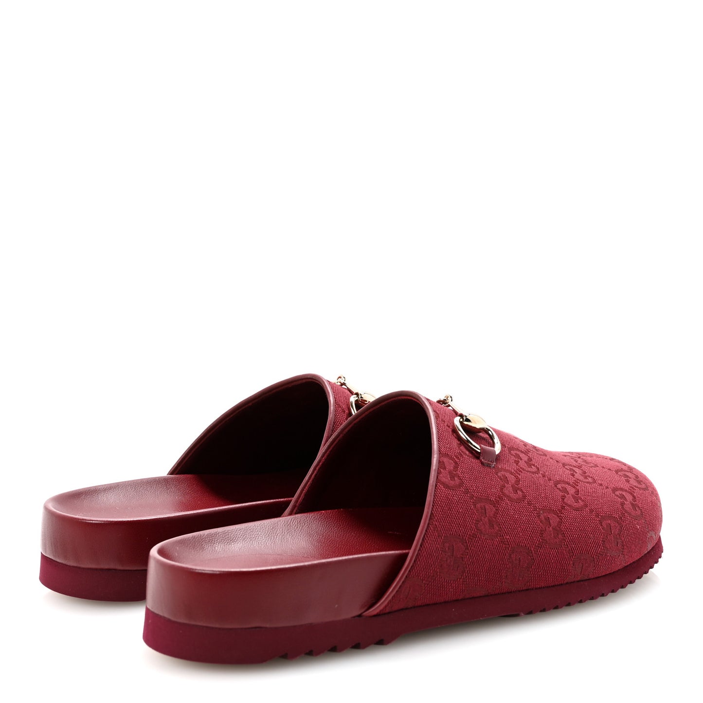 GG Supreme Monogram Womens Horsebit Slippers 40 Rosso Ancora