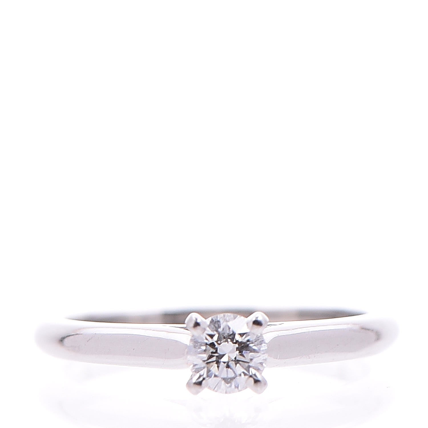 Cartier Platinum .22ct Diamond Solitaire Engagement Ring 48 4.5 1 of 10