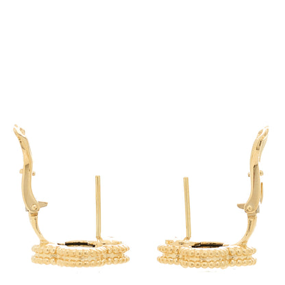 Van Cleef & Arpels 18K Yellow Gold Black Onyx Vintage Alhambra Earrings 3 of 6