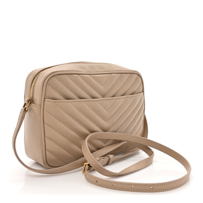 Saint Laurent Calfskin Matelasse Monogram Lou Camera Bag Dark Beige 3 of 12