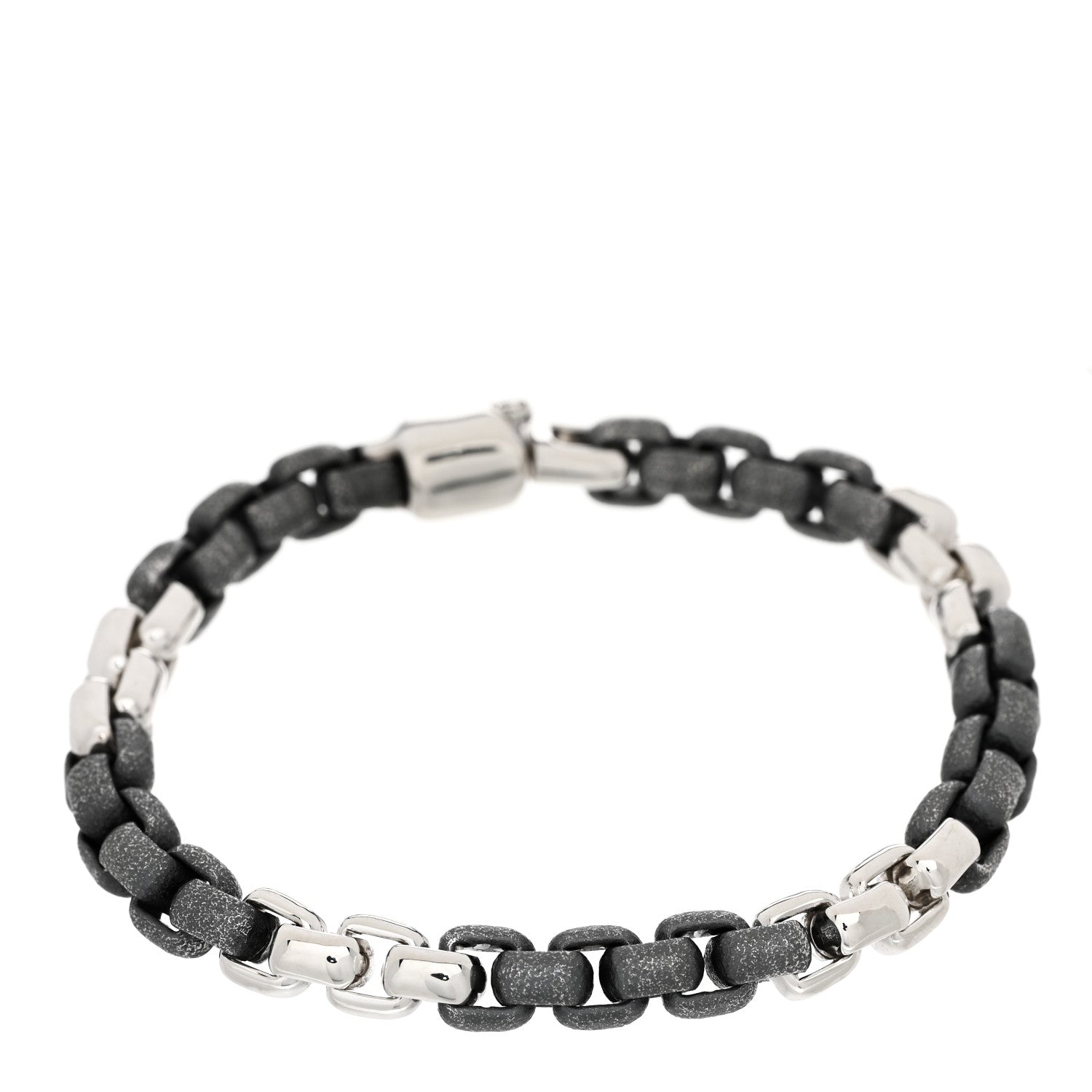 David Yurman Sterling Silver Coated Box Chain Bracelet Grey 1 of 3