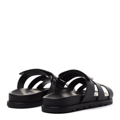 Hermes Calfskin Womens Chypre Sandals 35 Black 4 of 9
