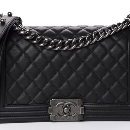 Chanel Calfskin Quilted Medium Boy Flap Black 10 of 10