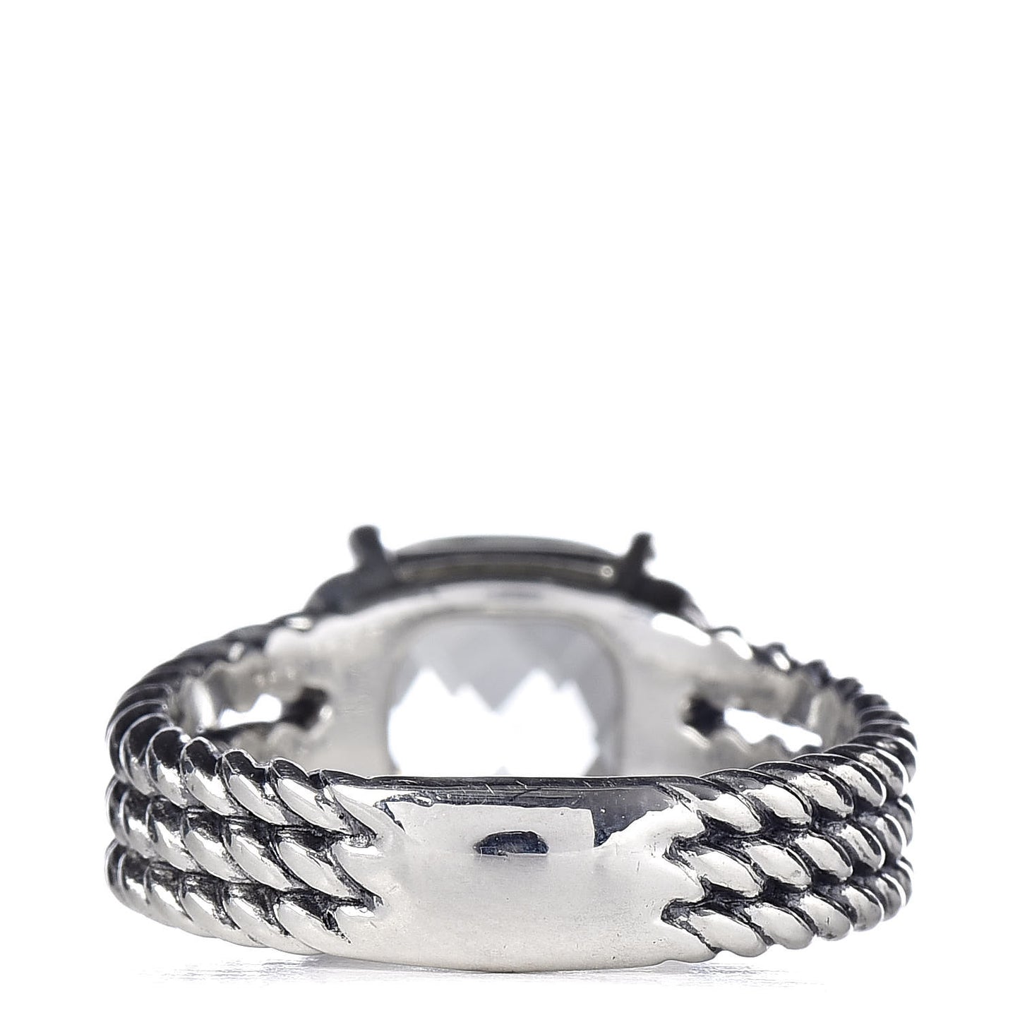 Sterling Silver Diamond Prasiolite 10mm Petite Wheaton Ring 51 5.75