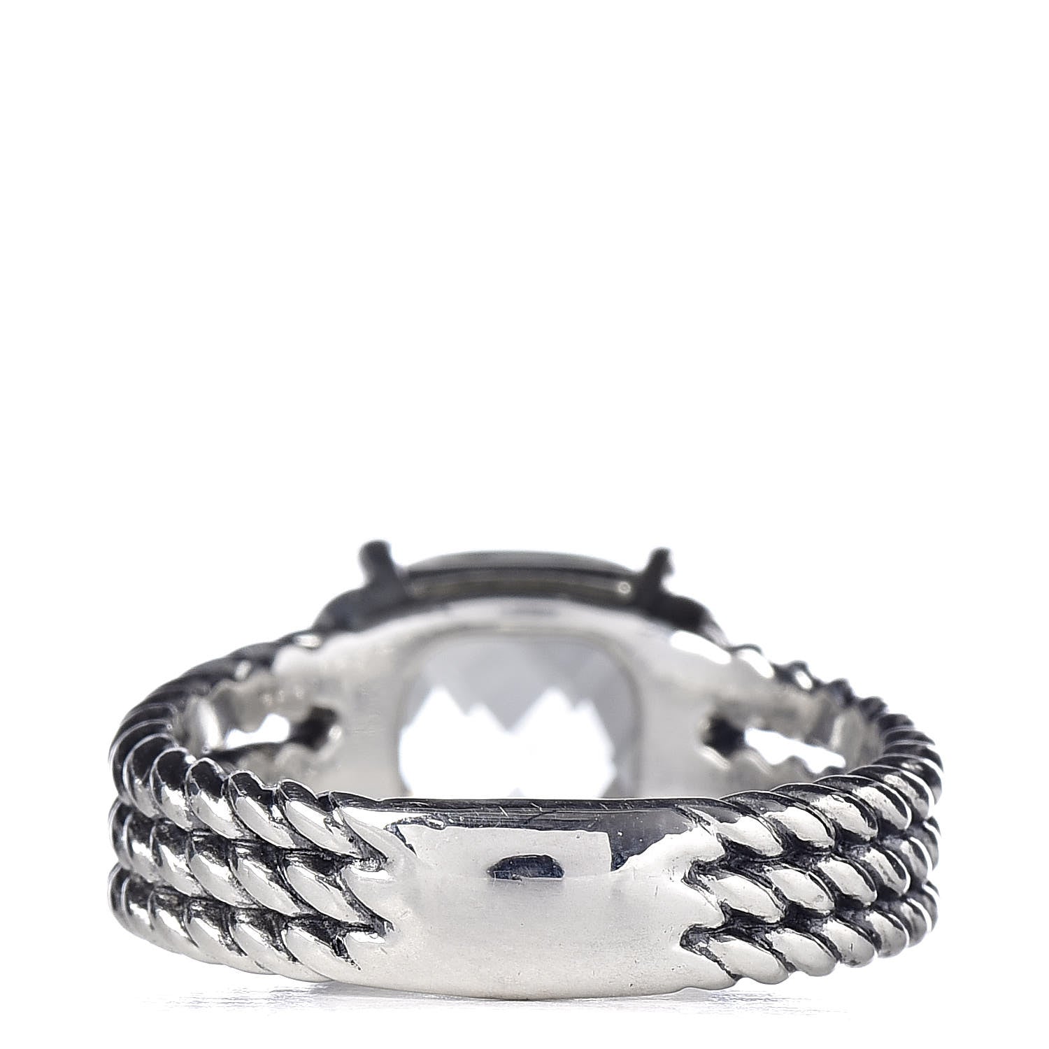 David Yurman Sterling Silver Diamond Prasiolite 10mm Petite Wheaton Ring 51 5.75 4 of 5