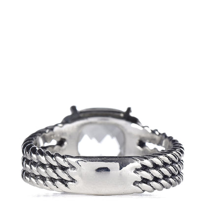 David Yurman Sterling Silver Diamond Prasiolite 10mm Petite Wheaton Ring 51 5.75 4 of 5