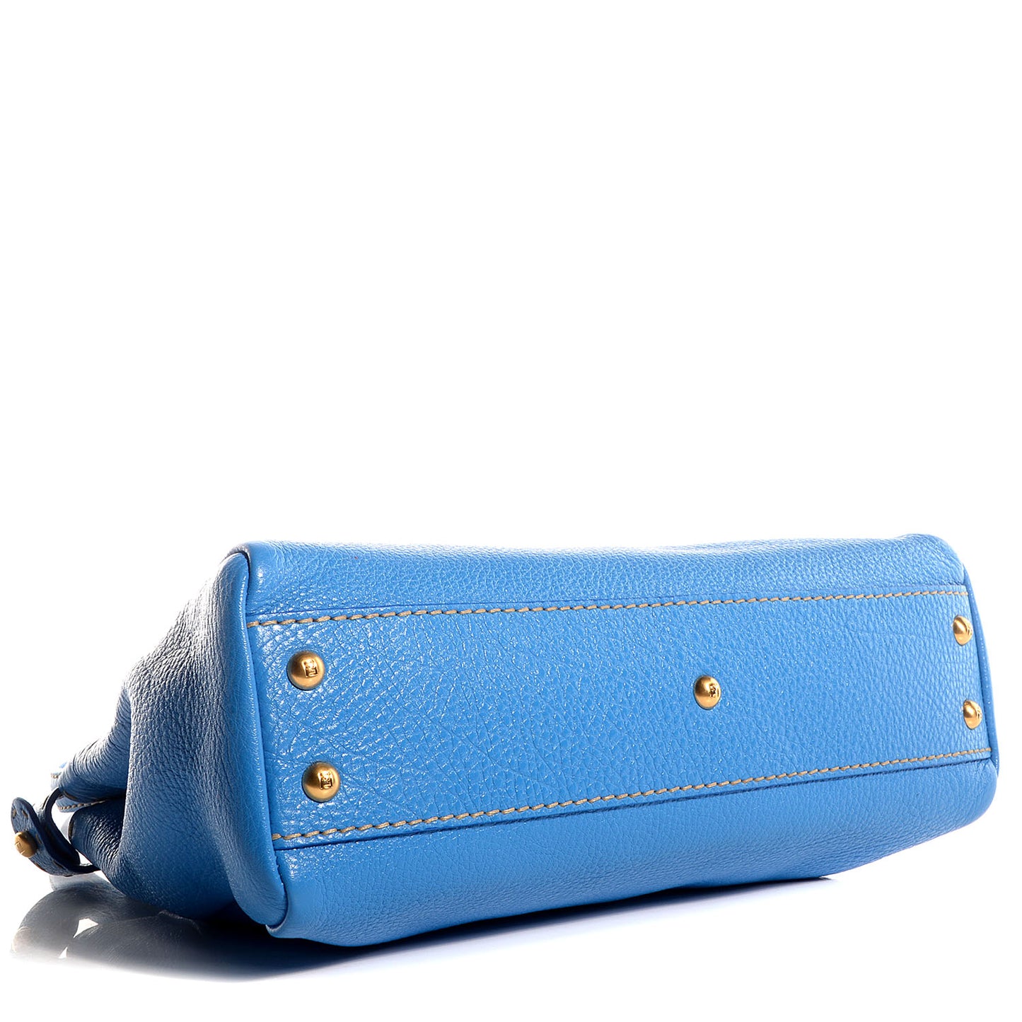Cuoio Romano Raffia Selleria Medium Peekaboo Iconic Satchel Blue