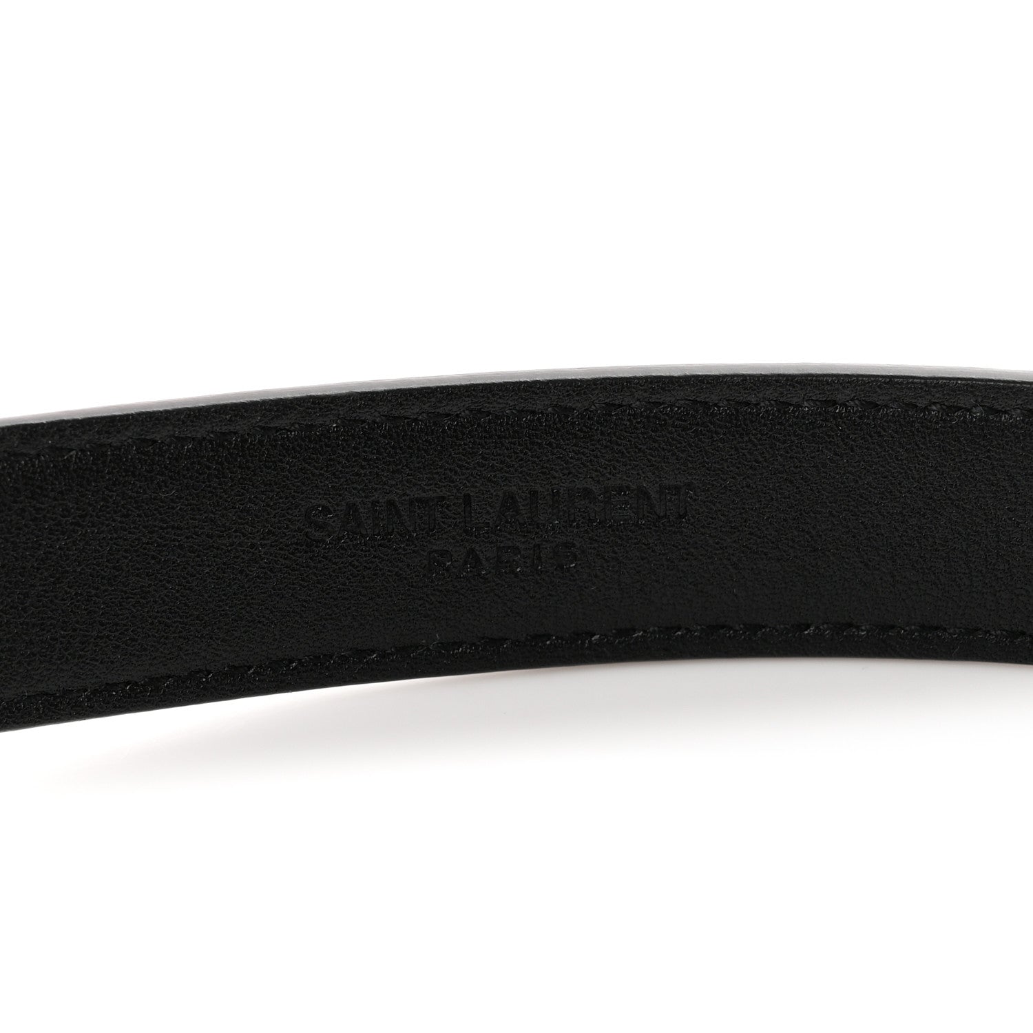 Saint Laurent Smooth Calfskin Monogram Square Buckle Belt 70 28 Black 3 of 7