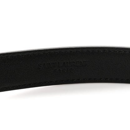 Saint Laurent Smooth Calfskin Monogram Square Buckle Belt 70 28 Black 3 of 7