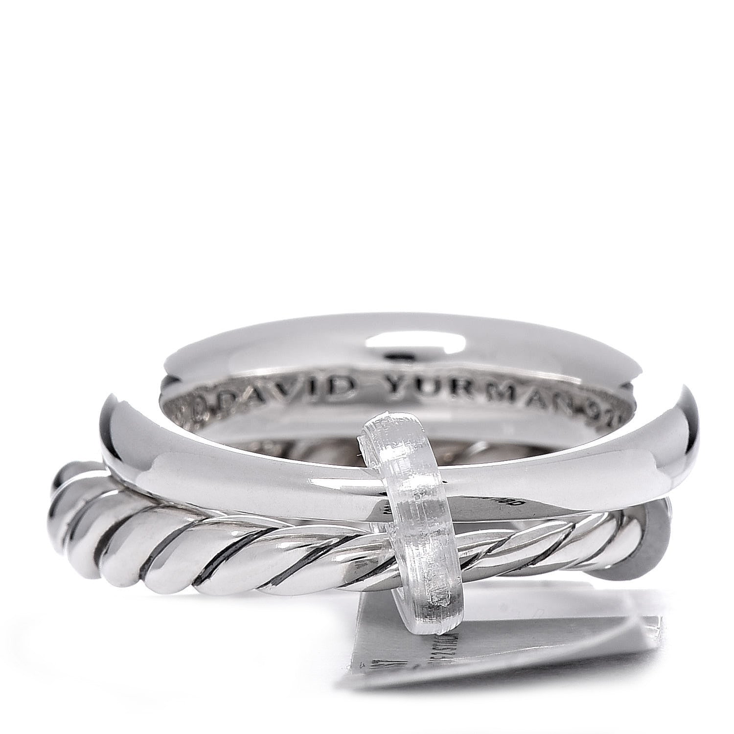 David Yurman Sterling Silver 5mm Pure Form Set of 2 Stack Rings 54 7 3 of 5