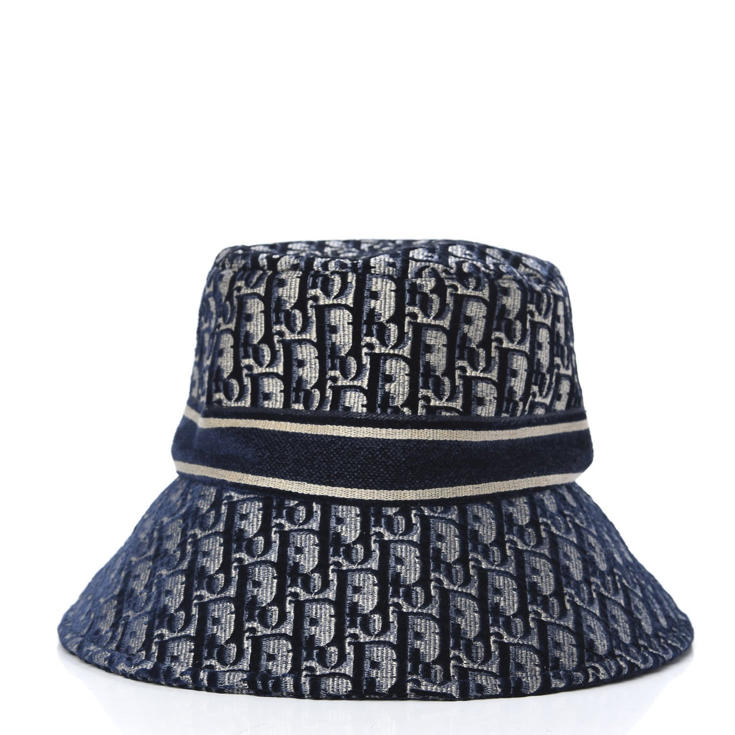 Velvet Oblique Large Brim Bucket Hat 59 Bleu Marine