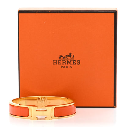 Hermes Enamel Narrow Clic Clac H Bracelet PM Orange 5 of 5