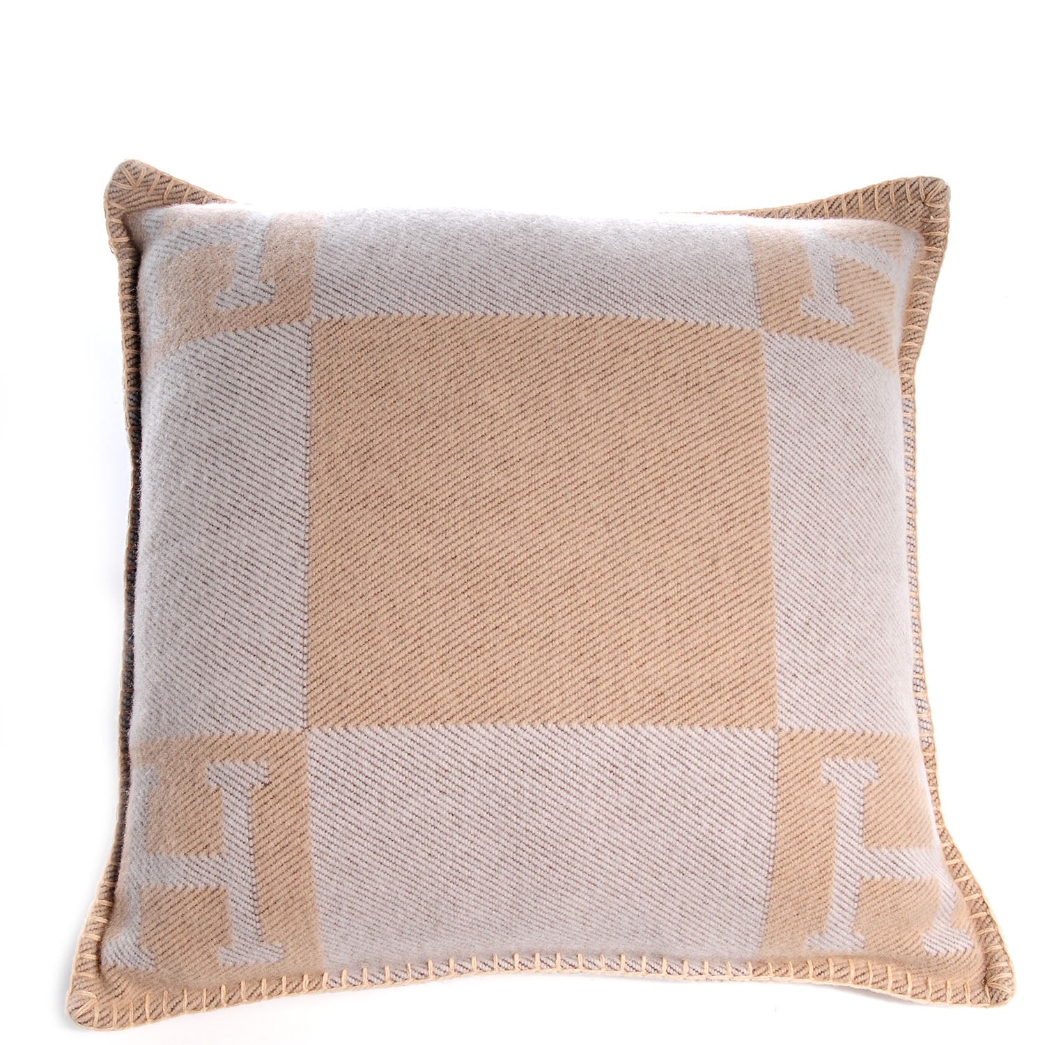Hermes Wool Cashmere Avalon Cushion Ecru Chamomile PM 1 of 4