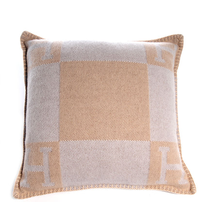 Hermes Wool Cashmere Avalon Cushion Ecru Chamomile PM 1 of 4