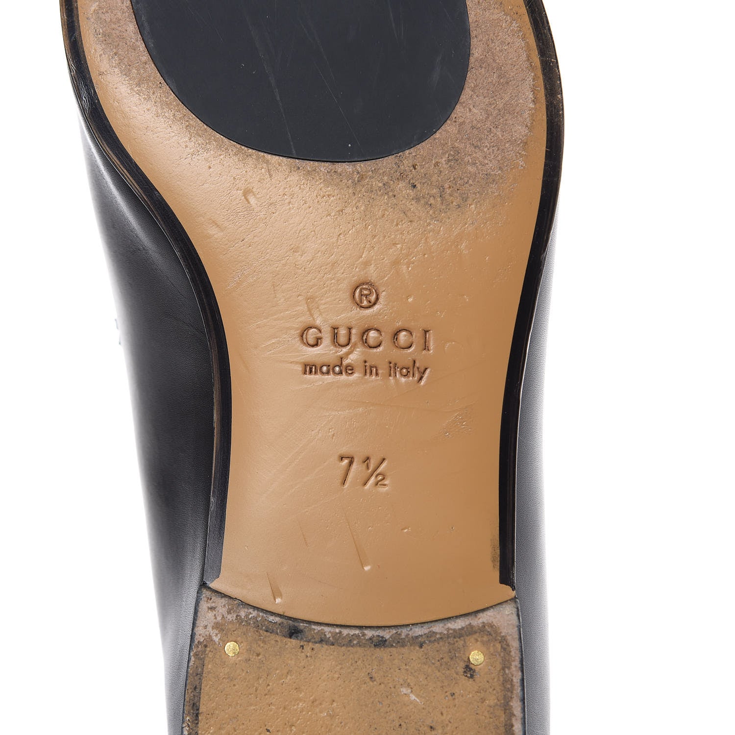 Gucci Calfskin Horsebit Mens Jordaan Loafers 7.5 Black 6 of 14