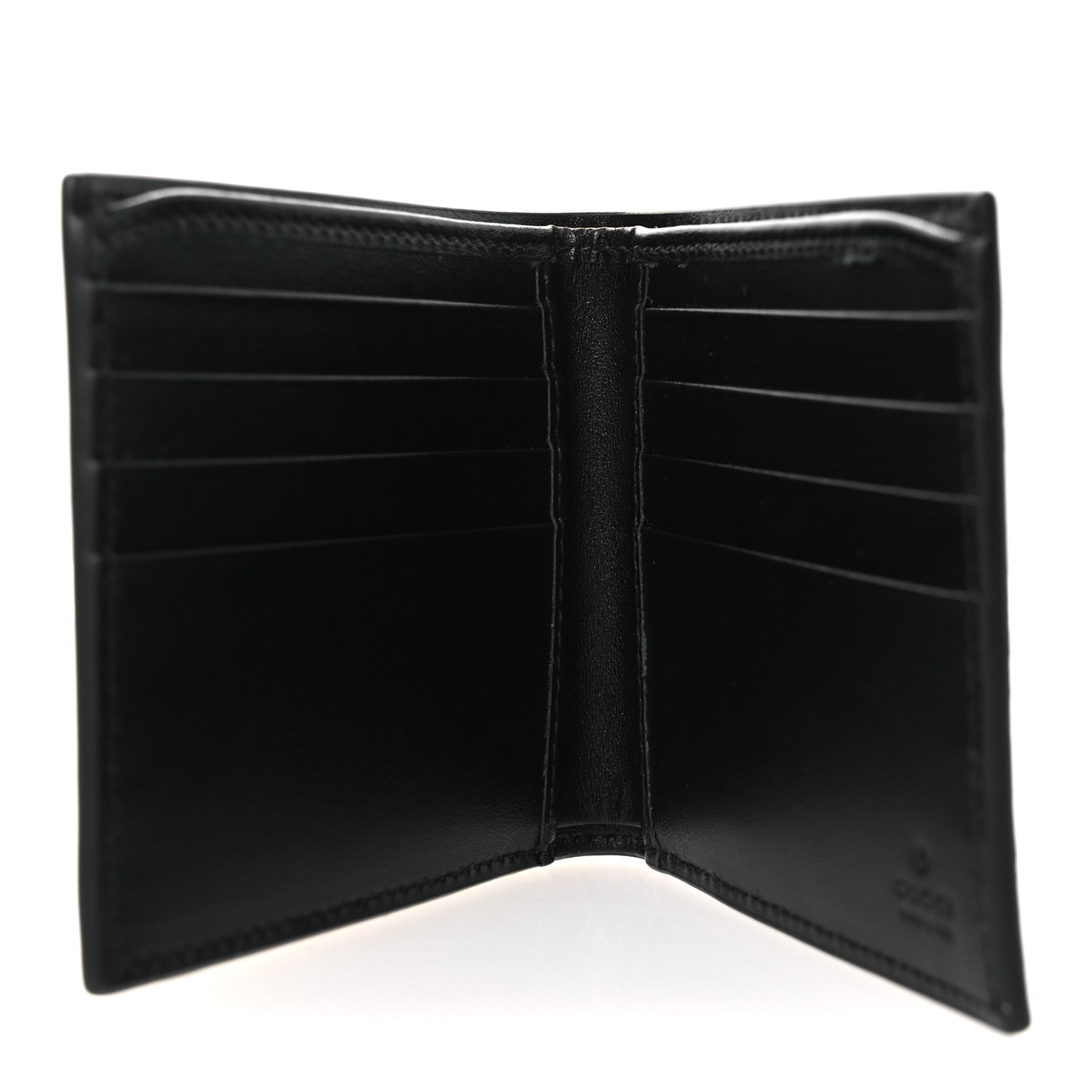 Plutone Calfskin Logo Bi-Fold Wallet Black