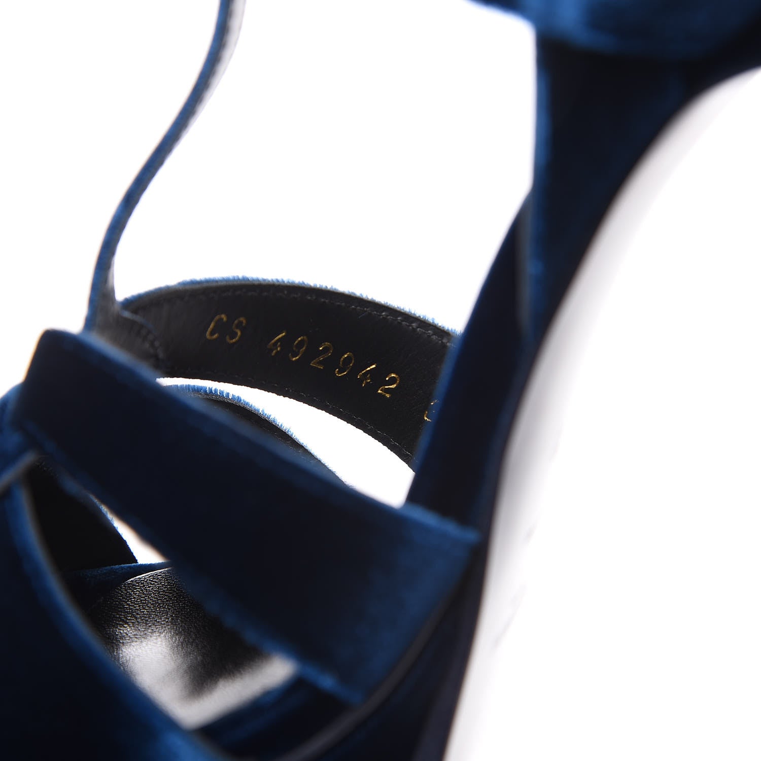Saint Laurent Velvet Tribute 105 Platform Sandals 39 Bleuette 7 of 9