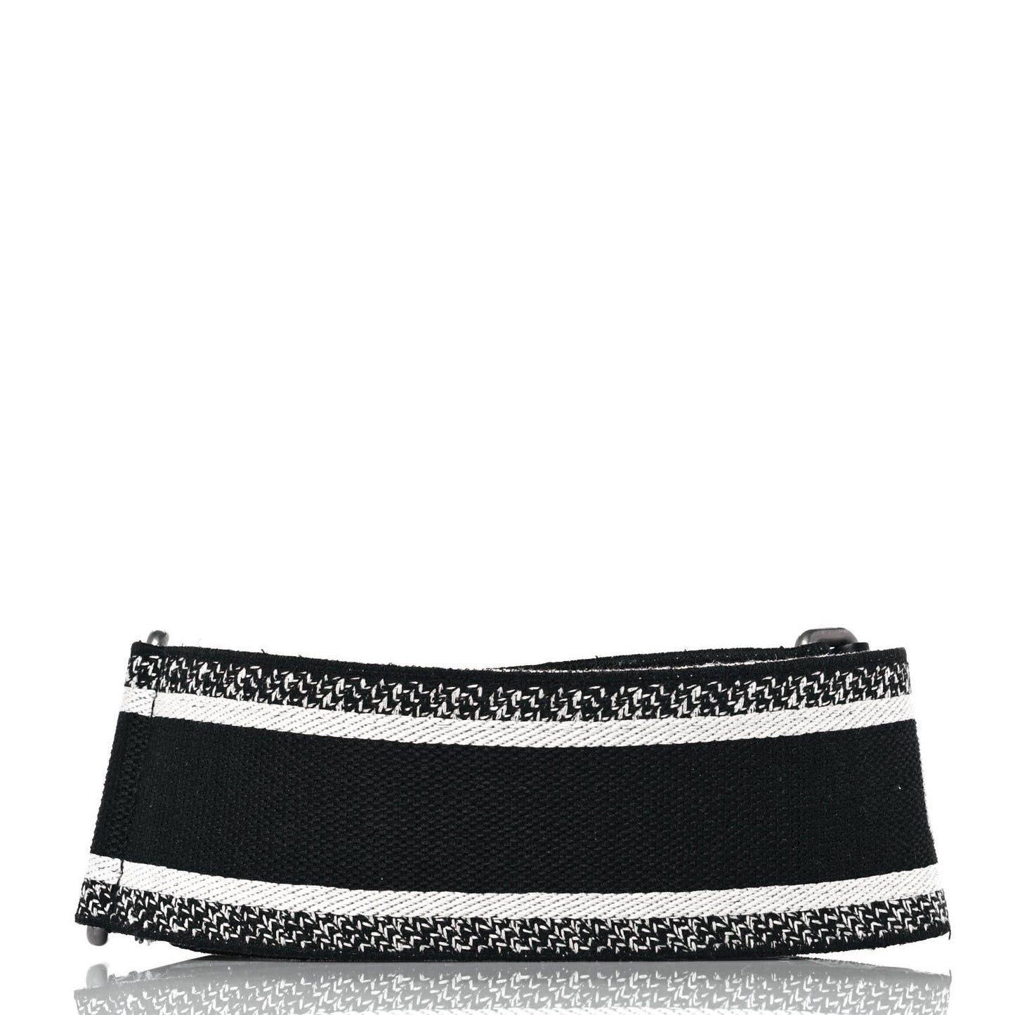 Canvas Embroidered Shoulder Strap Black White