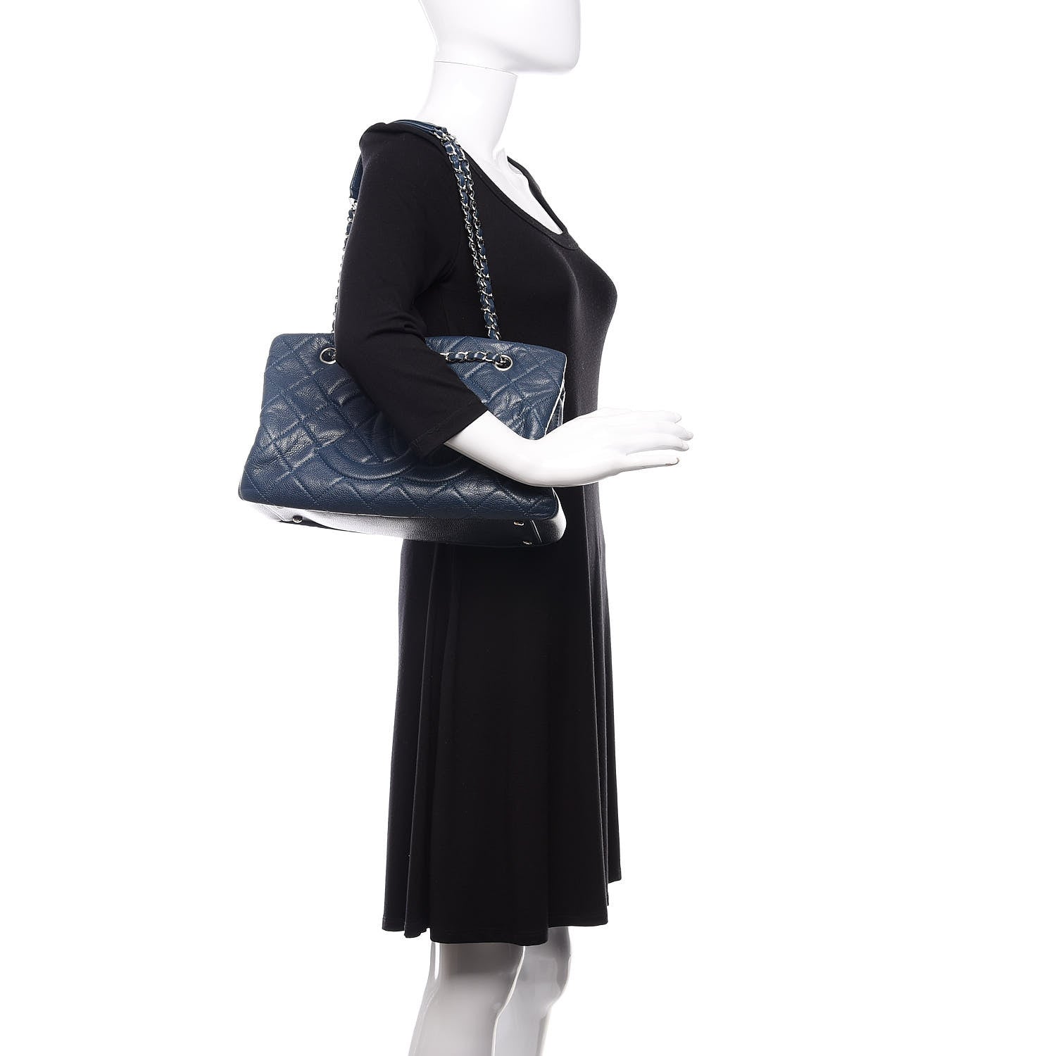 Chanel Caviar Quilted Timeless CC Tote Blue 2 of 11
