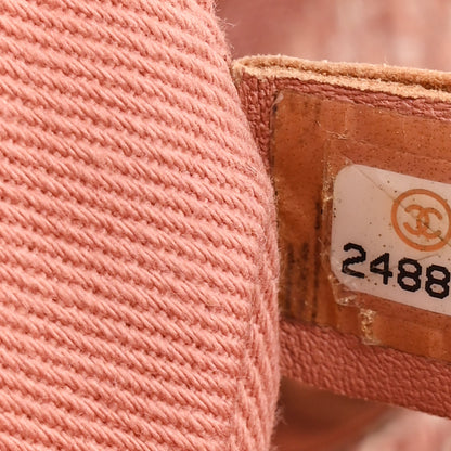 Chanel Straw Lurex Large Deauville Tote Pink 7 of 11