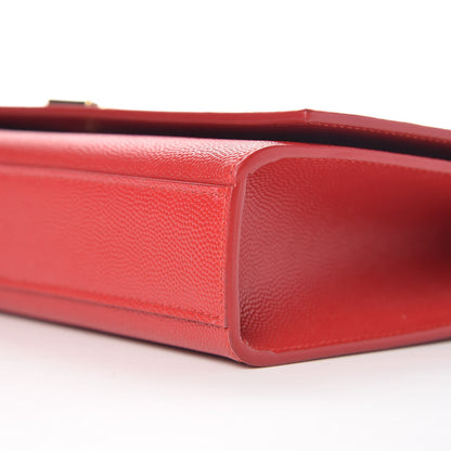 Saint Laurent Grain De Poudre Medium Monogram Kate Satchel Red 10 of 10