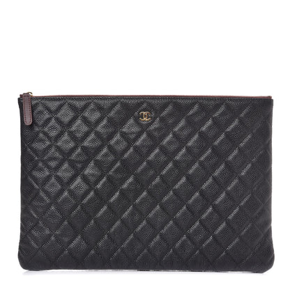 Chanel Caviar Quilted Large Cosmetic Case Black 1 of 8