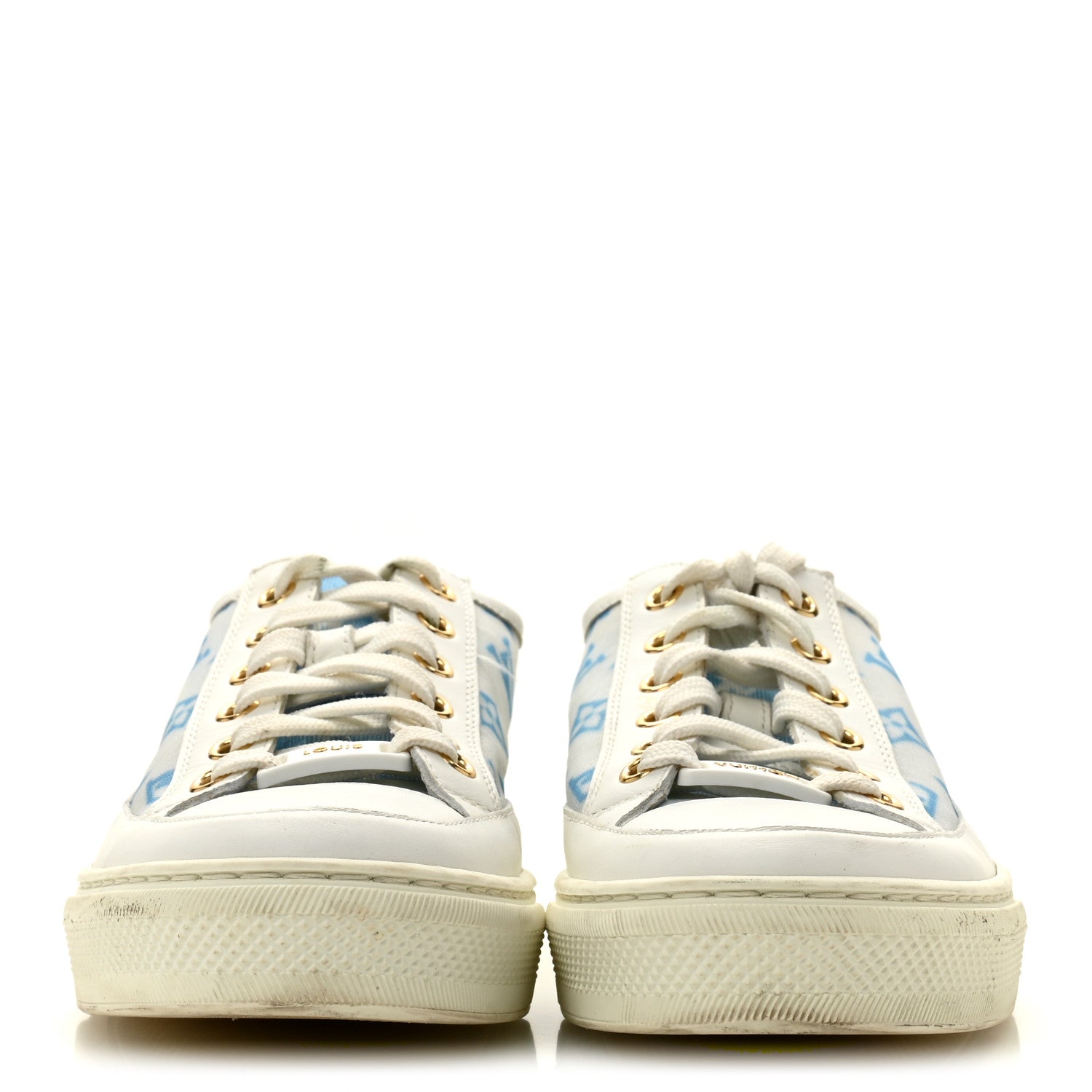 Louis Vuitton Technical Fabric Calfskin Monogram Stellar Sneakers 35  Blue 3 of 12