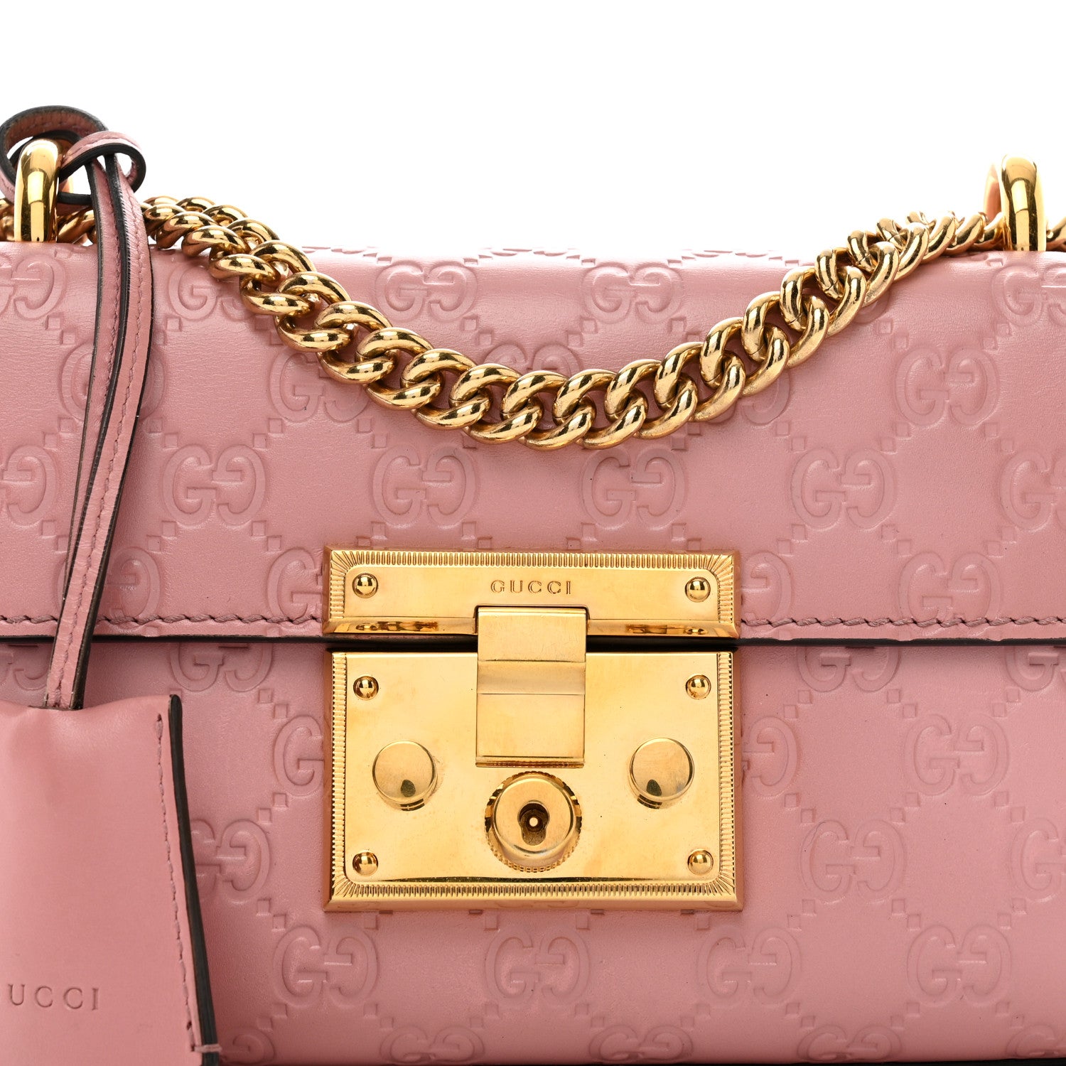 Gucci Guccissima Small Padlock Shoulder Bag Rose Baby Candy 5 of 12