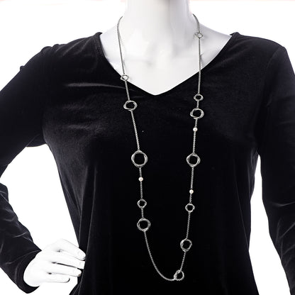 David Yurman Sterling Silver Pearl Infinity Station Chain Necklace 2 of 4