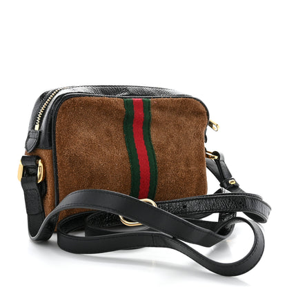 Gucci Suede Patent Web Small Ophidia Shoulder Bag Nocciola Black 3 of 10