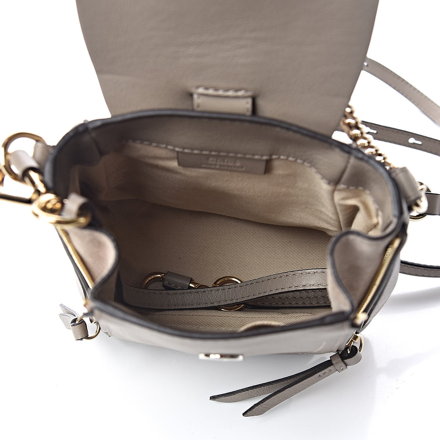 Suede Calfskin Mini Faye Backpack Motty Grey