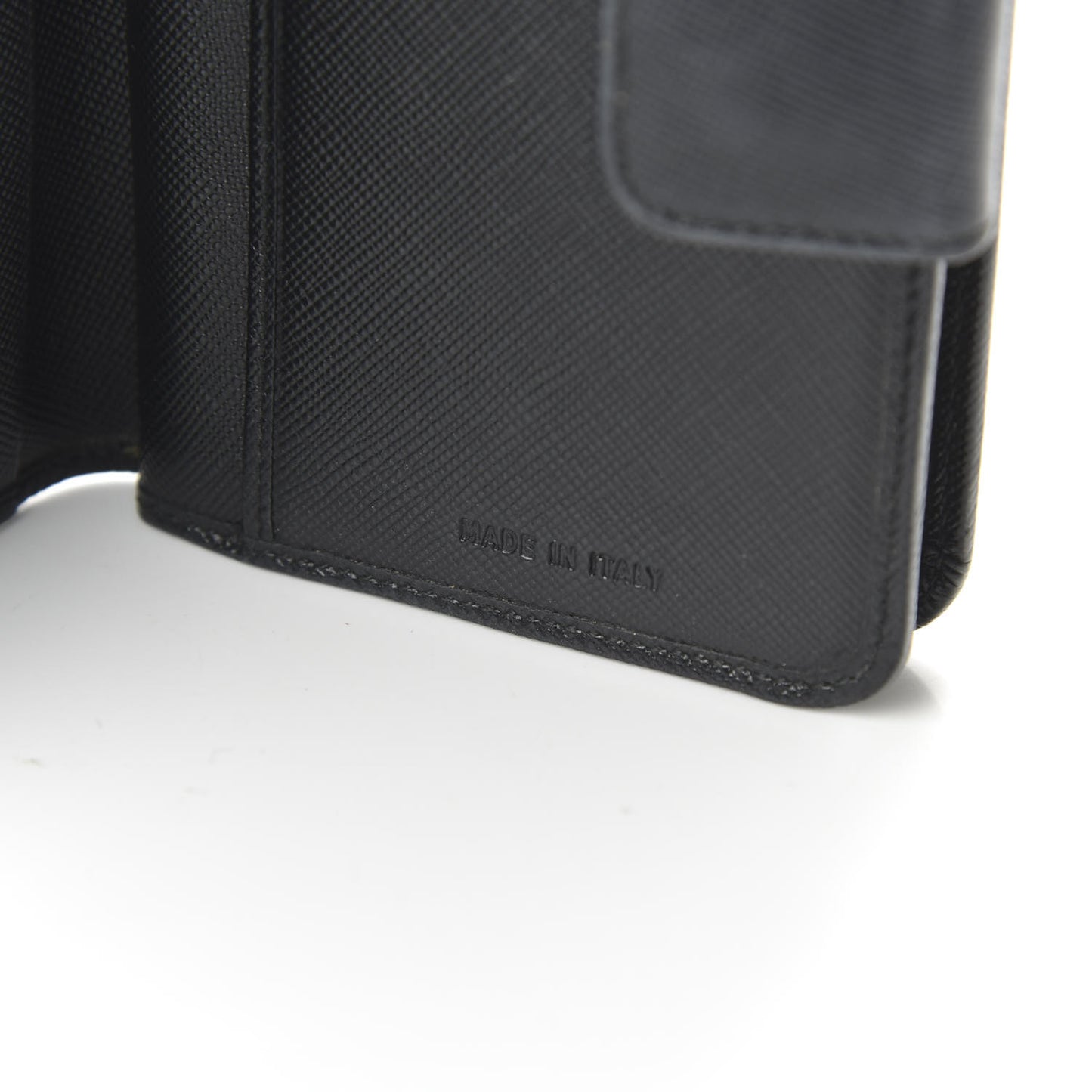 Saffiano Metal Compact Wallet Black