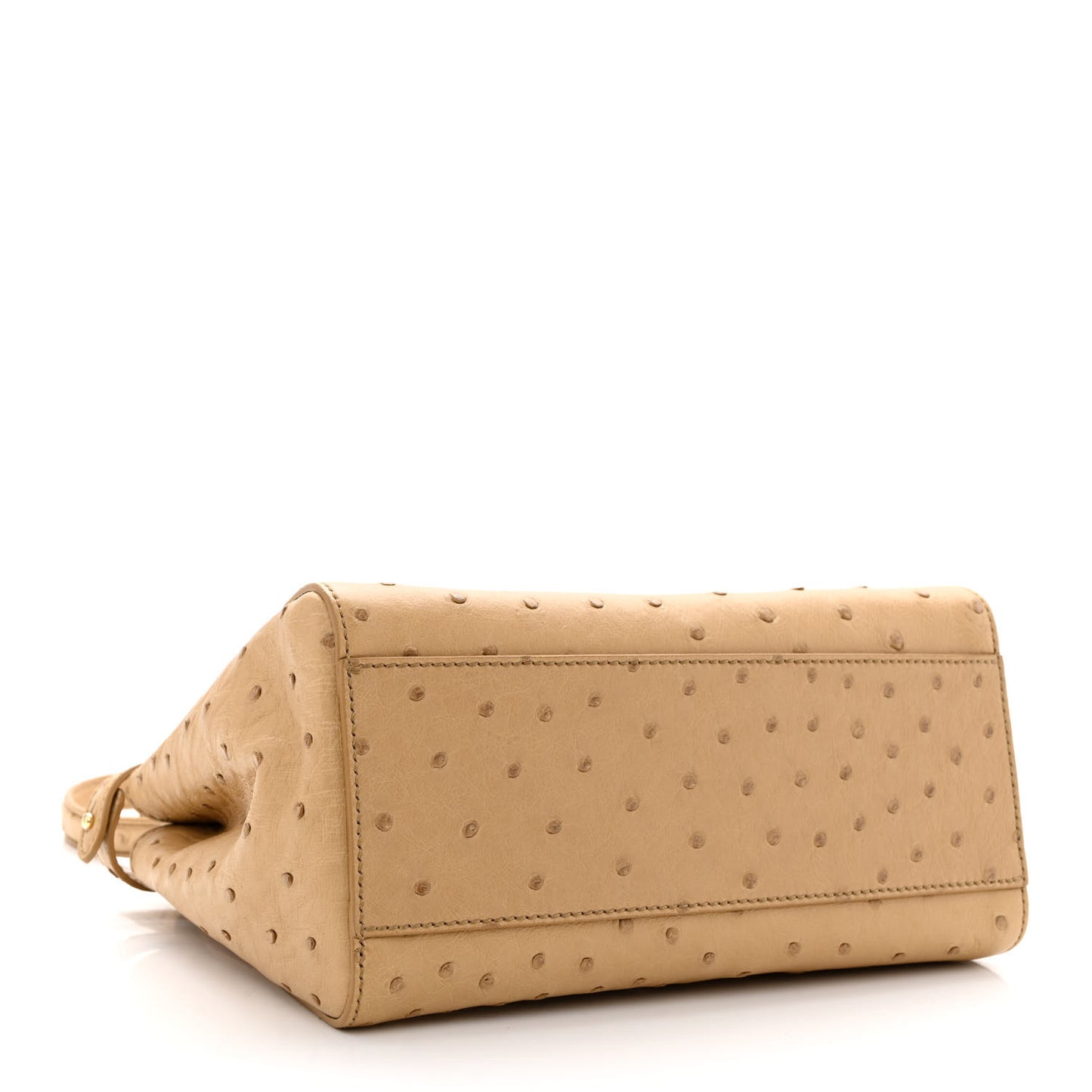 Ostrich Shiny Nappa Mini Peekaboo Iconic Satchel Cuoio