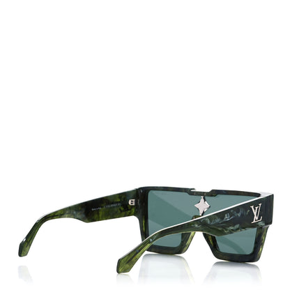 Louis Vuitton Acetate Marble Effect Swarovski Cyclone Sunglasses Z1552W Green 4 of 8